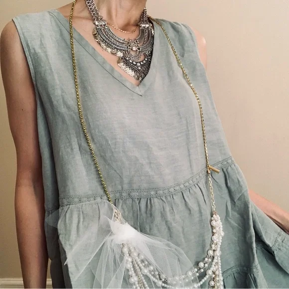 Brand New 100% linen dress Lucky brand - Picture 10 of 13